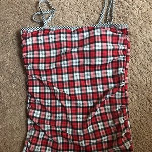 Lime Ricki plaid tankini top